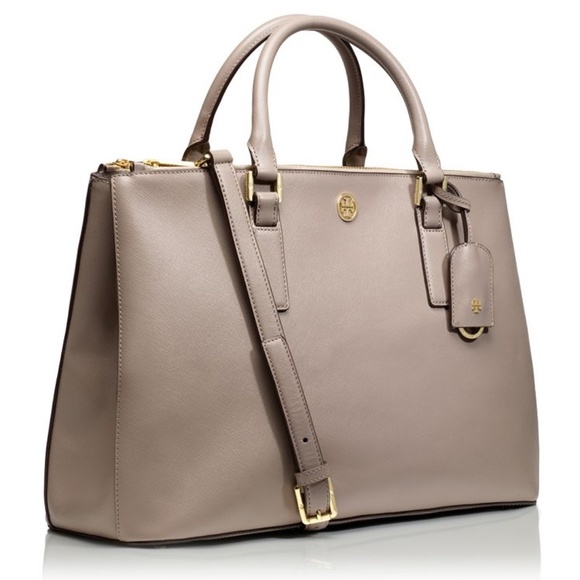 Tory Burch Robinson Double Zip Tote, Gray - Picture 8 of 8